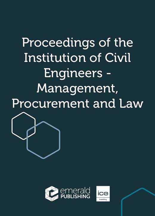 Proceedings of the Institution of Civil Engineers - Management, Procurement and Law Cover Image for Volume 173, Issue 4