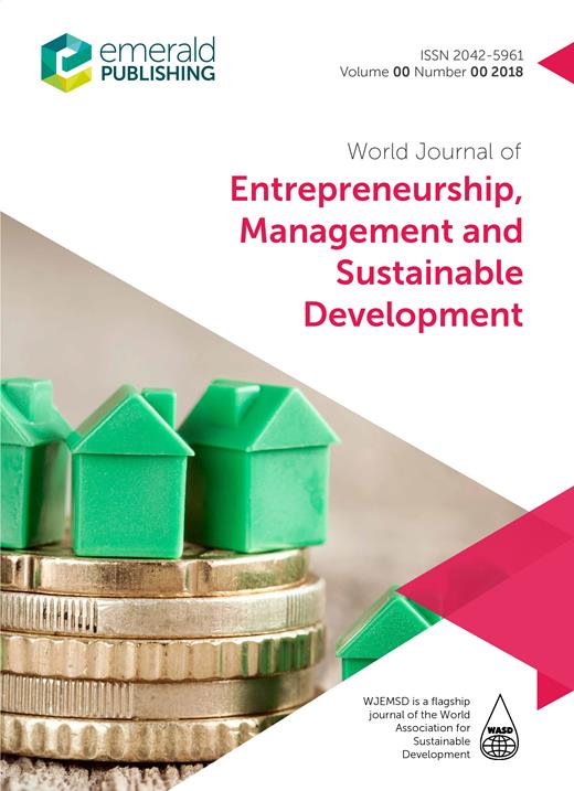 World Journal of Entrepreneurship, Management and Sustainable Development Cover Image for Volume 6, Issue 4